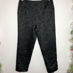 Pile Ou Face black silk pants with dragonfly print